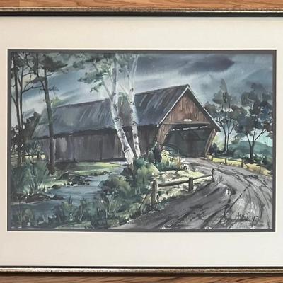 Signed Limited Edition 1 Of 2 River Bridge Scene In Frame 