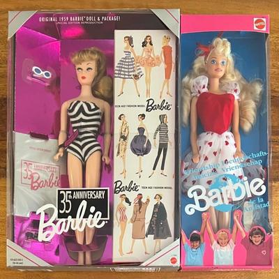 (2) Mattel Barbie Dolls IOB - 35th Anniversary 1993 And Friendship 1991