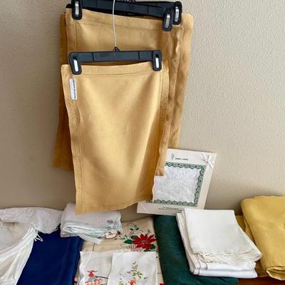 Assorted Color Linen Table Cloths - Napkins, William Sonoma, Irish Double Demask, And More