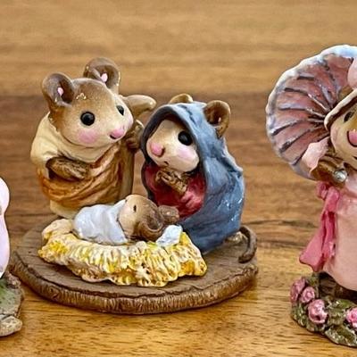 Wee Forest Folk Chris Mouse Pageant - Polly's Pageant 1990 Annette Petersen & Sweetheart Girl Figurines