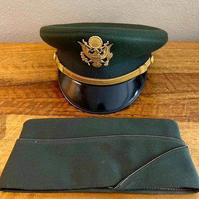 Vietnam War Bancroft Military Cap US Army Size 6 7/8 Luxenberg NY And Green Wool Military Cap
