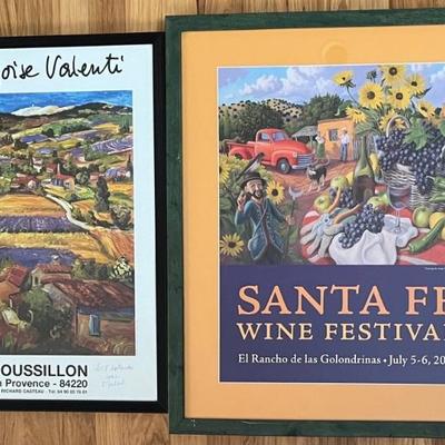 Signed Valenti Francoise Roussillon Print With Stephen Morath Santa Fe Wine Festival Print