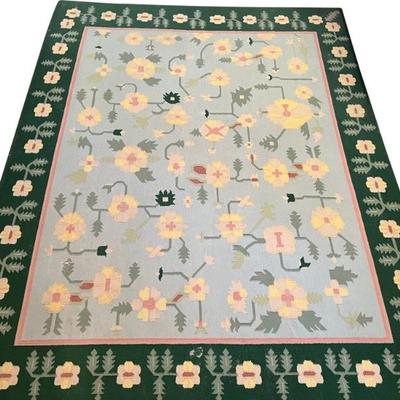 Antique 93" X 125" Hand Knotted Wool Area Rug (as Is)