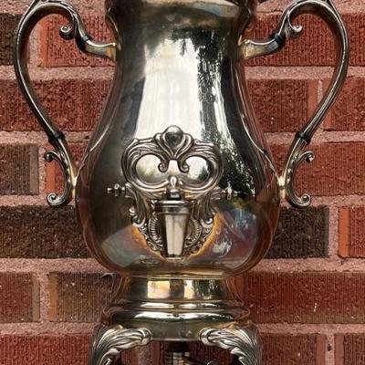 Vintage Silver Plated 19" Samovar With Warmer 