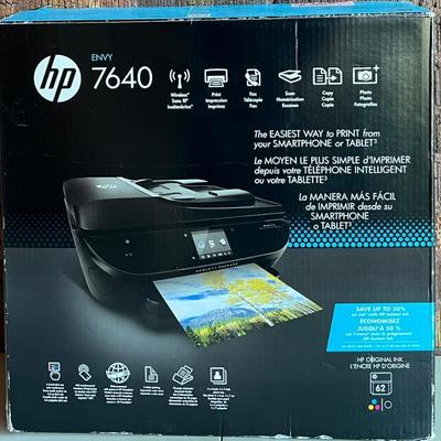 HP Envy 7640 Printer With Original Box, Power Cable, & Extra Paper 