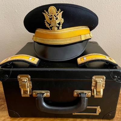 Luxenberg US Army Officer Military Dress Hat Size 6 7/8 With Bars And Case