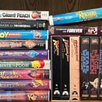 VHS Lot - Walt Disney, Star Wars And Indiana Jones Box Sets, And More