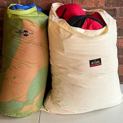 (2) Sleeping Bags - Moonstone Goosedown 30" X 83", Integral Designs Microlight With Bags