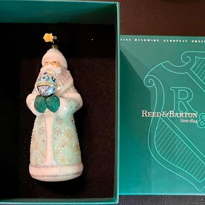 Reed & Barton Russian Santa Glass Ornament C3082 Hand Made European IOB 