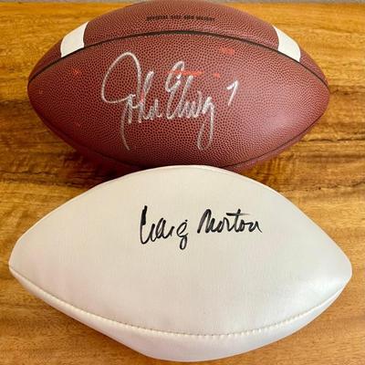 Reach AVV Official Football Craig Morton, 1205 Deep Threat John Elway Football - Unauthenticated Signatures