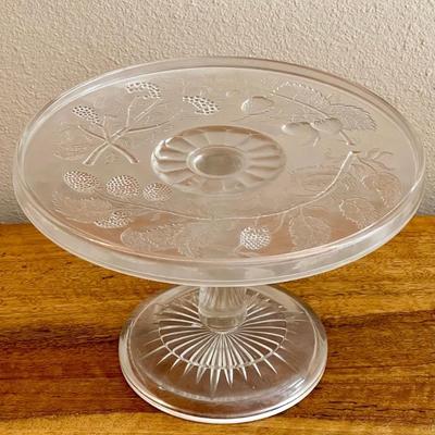 Victorian Pattern Glass Strawberry And Current Pedestal Cake Plate