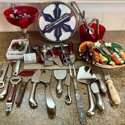 Charcuterie Board, Utensils, Picks, Spreaders, Art Glass Picks, Wallace Silver Plate, And More