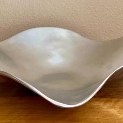 Modernist Hand Forged Wrought Aluminum 15" Bowl