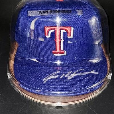 Autographed Ivan Rodriguez Texas Ranger Hat w/ COA
