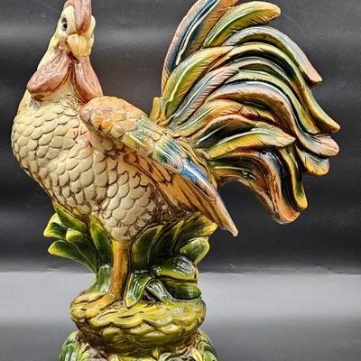 Large Scale Ceramic Rooster, Farmhouse Decor