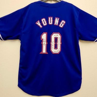 Autographed Mike Young Texas Rangers Jersey w/ COA
