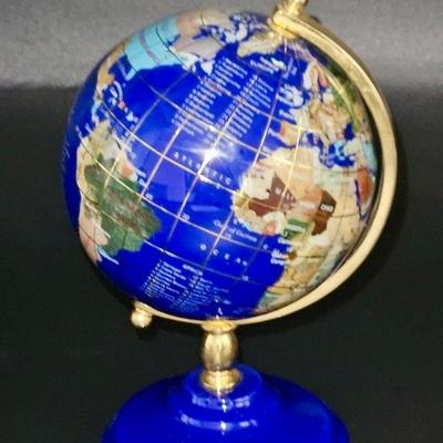 Semi Precious Gemstone Small Desktop Globe