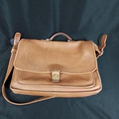 LEATHER COACH BRIEFCASE