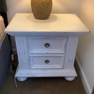 $90 white nightstand 2 drawers, 24"H 26"L 18"depth-matches dresser