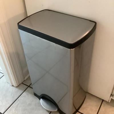 $45-large metal foot petal garage can 
