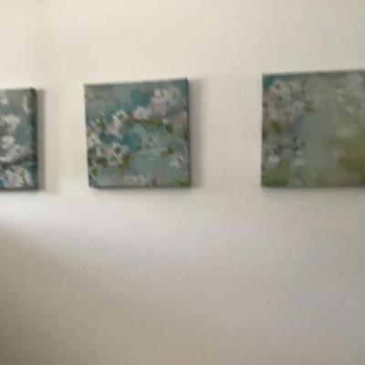 $38-3 dogwood canvas- one art into 3 parts 12" x 12" each 