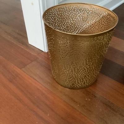 $22-gold waste basket