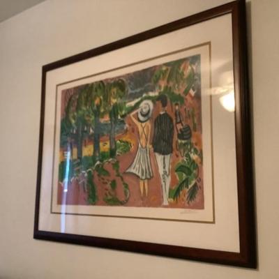 $125-couple on vacation art 29"H x 37"W