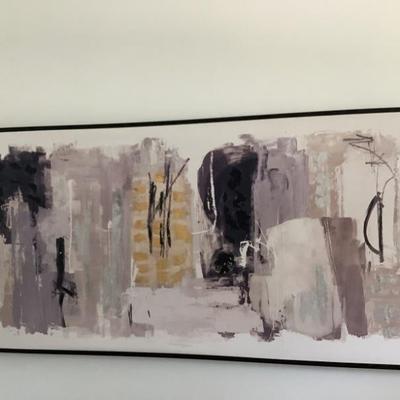 $42-Abstract art with black frame 28"H 55"W