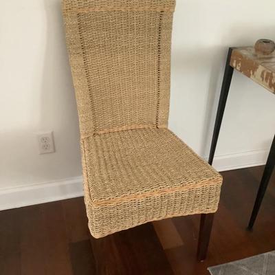 $75-Single woven chair 39"H 20"L 18"depth