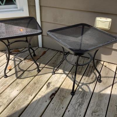 $55-2 wrought iron side tables 18" H 18" x 18"  (4 total in this sale)