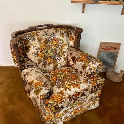 Floral retro armchair