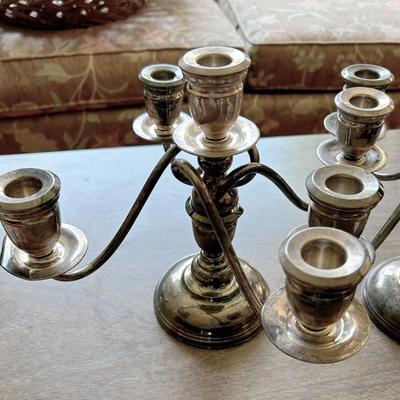 Sterling Candelabras Pair 