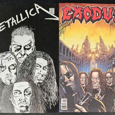 Signed Metallica & Exodus comic books