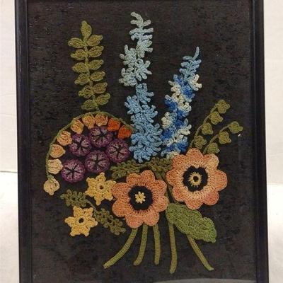 Antique framed embrodiery