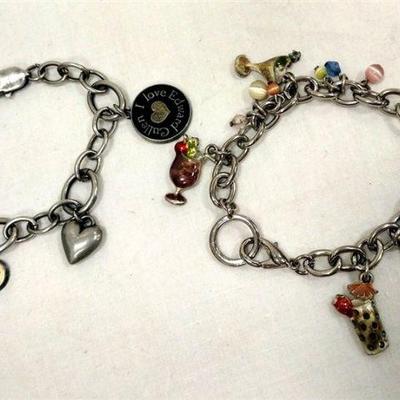 TWO CHARM BRACELETS - ONE ENAMELED, ONE TWILIGHT THE MOVIE