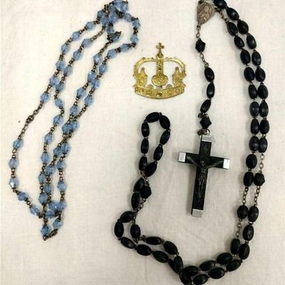 FACETED GLASS AND ROSARY