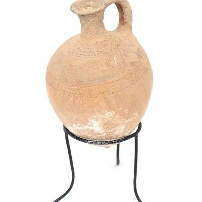 Lovely Holy Land Painted Pottery Juglet