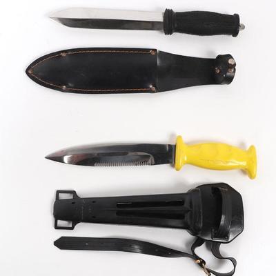 Two Vintage Diver's Knives