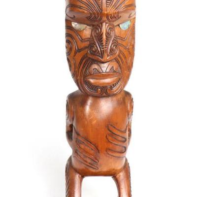 Vintage Maori Wood Standing Figure