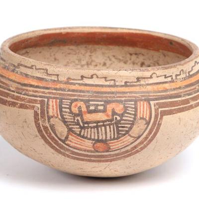 Ancient Polychrome Costa Rican Pottery Bowl