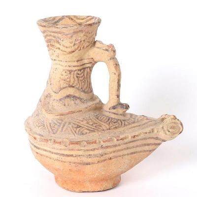 Elaborate Ghurid Pottery Bird Form Pouring Vessel