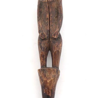 African Figural Wood Carved Peg, 20th c.