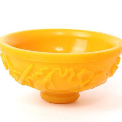 Bright Yellow Chinese Peking Glass Bowl