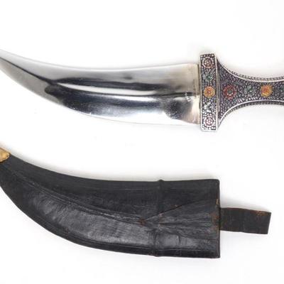 Indian Enamel Dagger w/ Scabbard