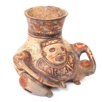 Costa Rican Pottery Urn Rattle, Erotic