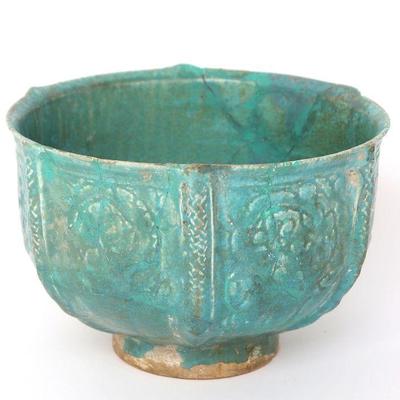 Islamic Octagonal Molded Turquoise Bowl, Seljuk Dynasty 10-13th c.