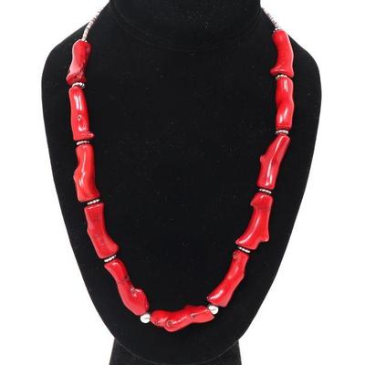 Gorgeous Polished Red Coral Necklace