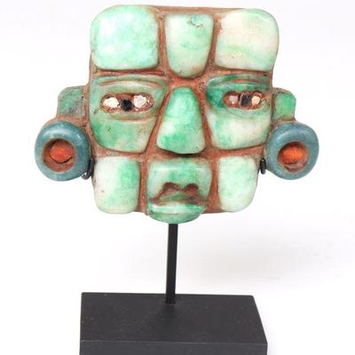 Pre-Columbian Mosaic Maskette, Stoetzer INC. COA
