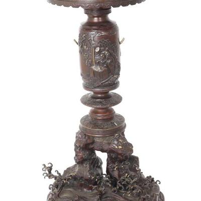 Japanese Bronze Usabata, Meiji 1868-1912