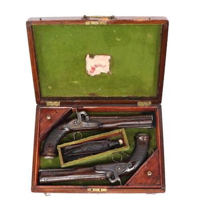 Neapolitan Percussion Dueling Pistols, Cased Set
